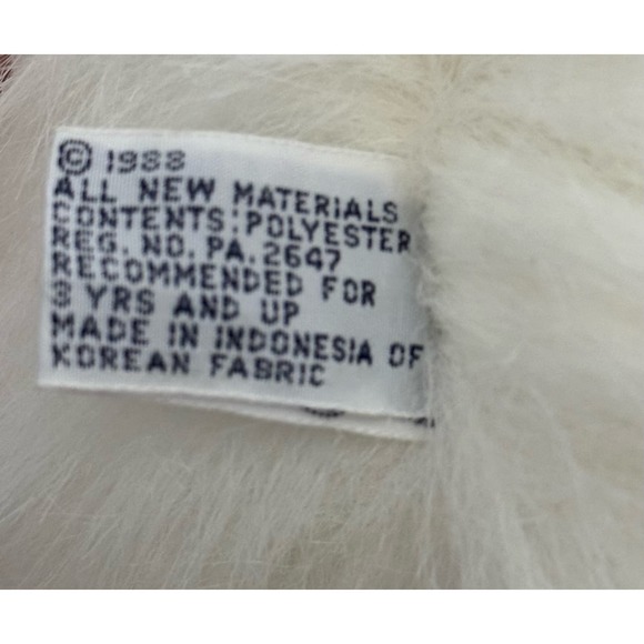 Vintage Chrisha Playful Plush Giant rabbit white bunny 17" 1988 Pink eyes - Picture 12 of 13